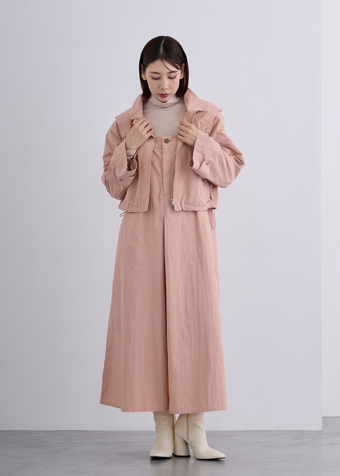 【Femicite】ワッシャータフタ ジャンバー ドレス