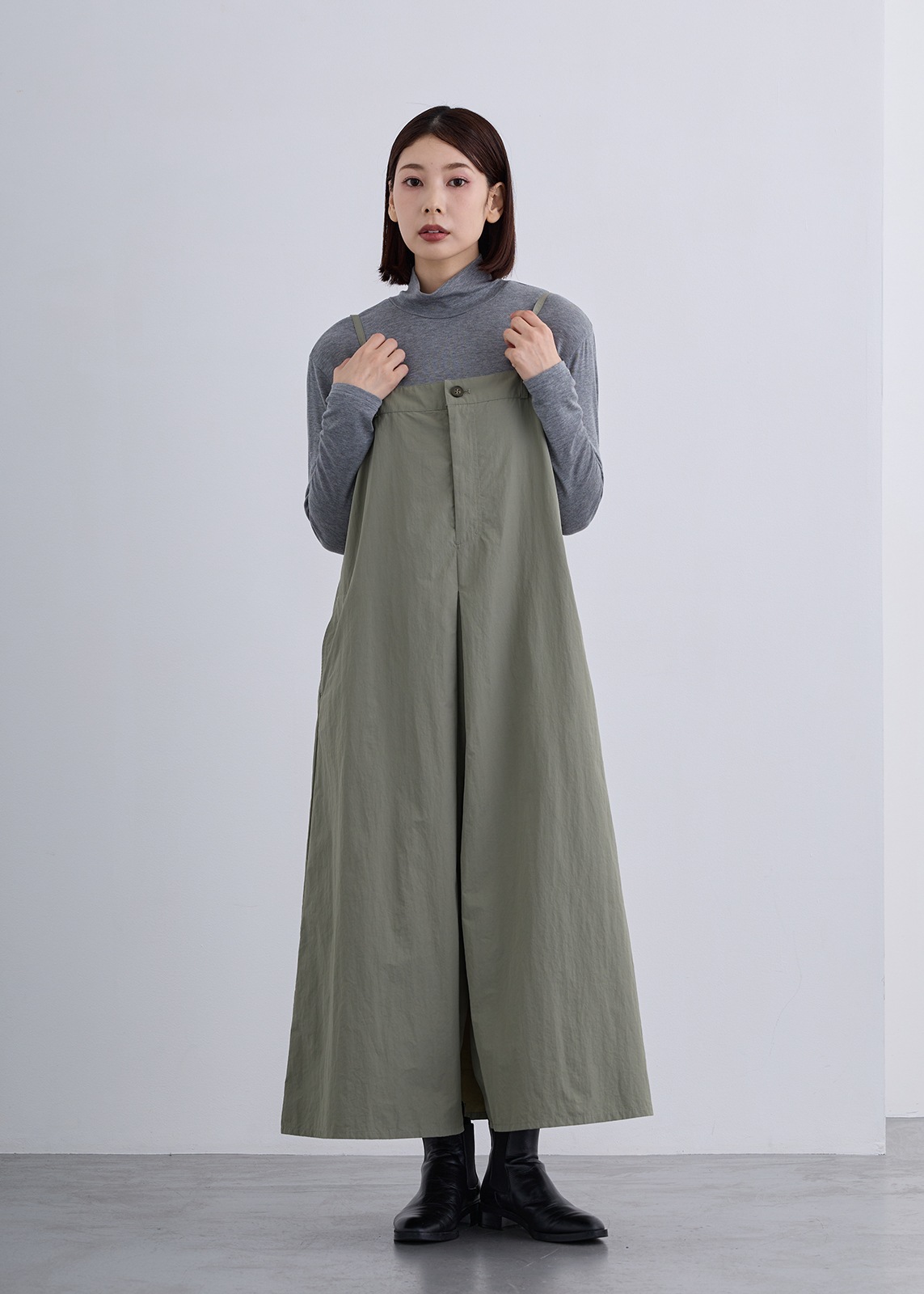 【Femicite】ワッシャータフタ ジャンバー ドレス