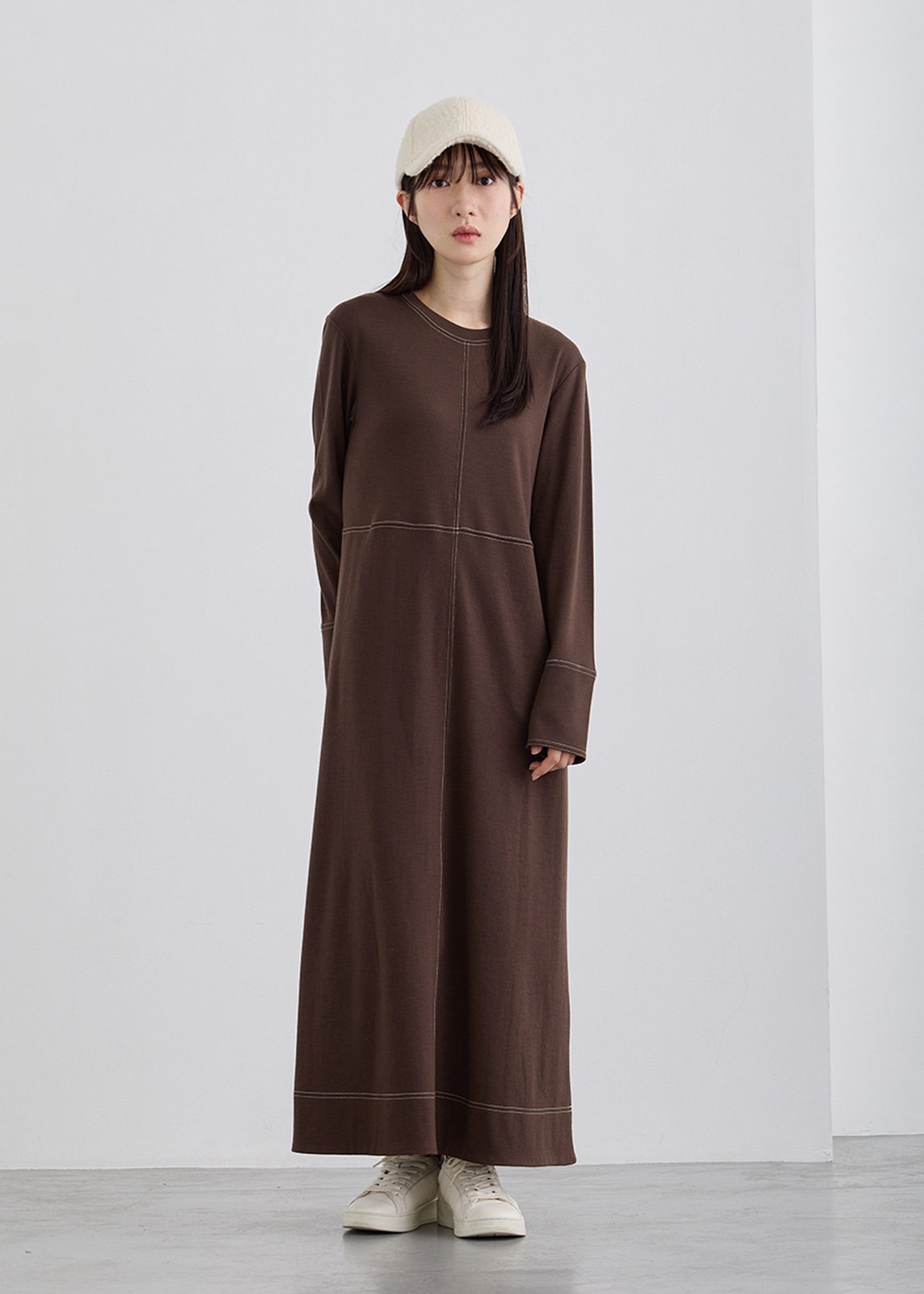 【neuf cent neuf】バイカラー ステッチ ワンピース