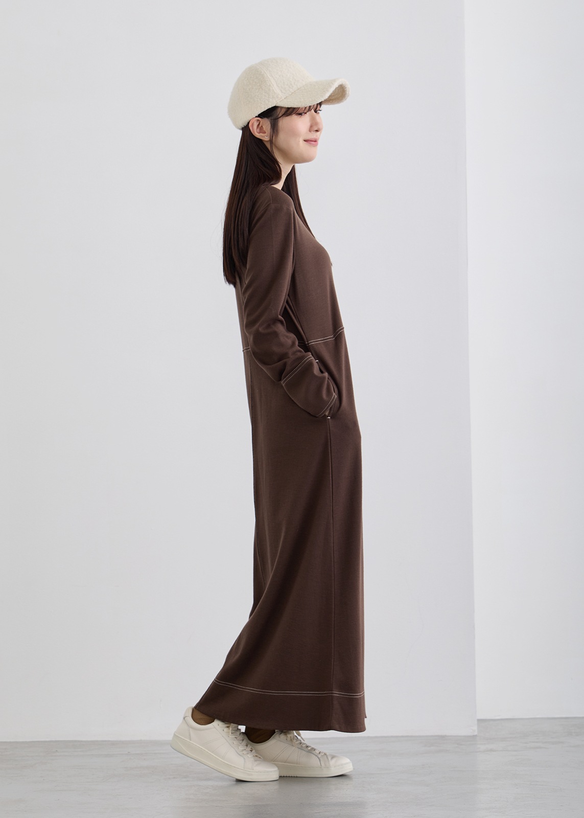 【neuf cent neuf】バイカラー ステッチ ワンピース