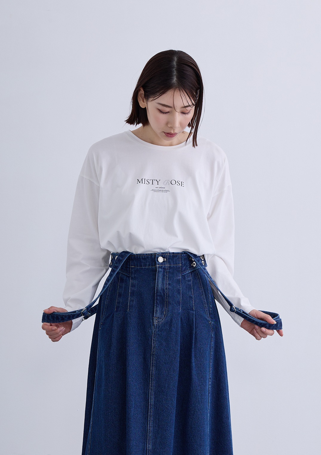 【KOOS】アシメ ヘム ロゴ カットソー