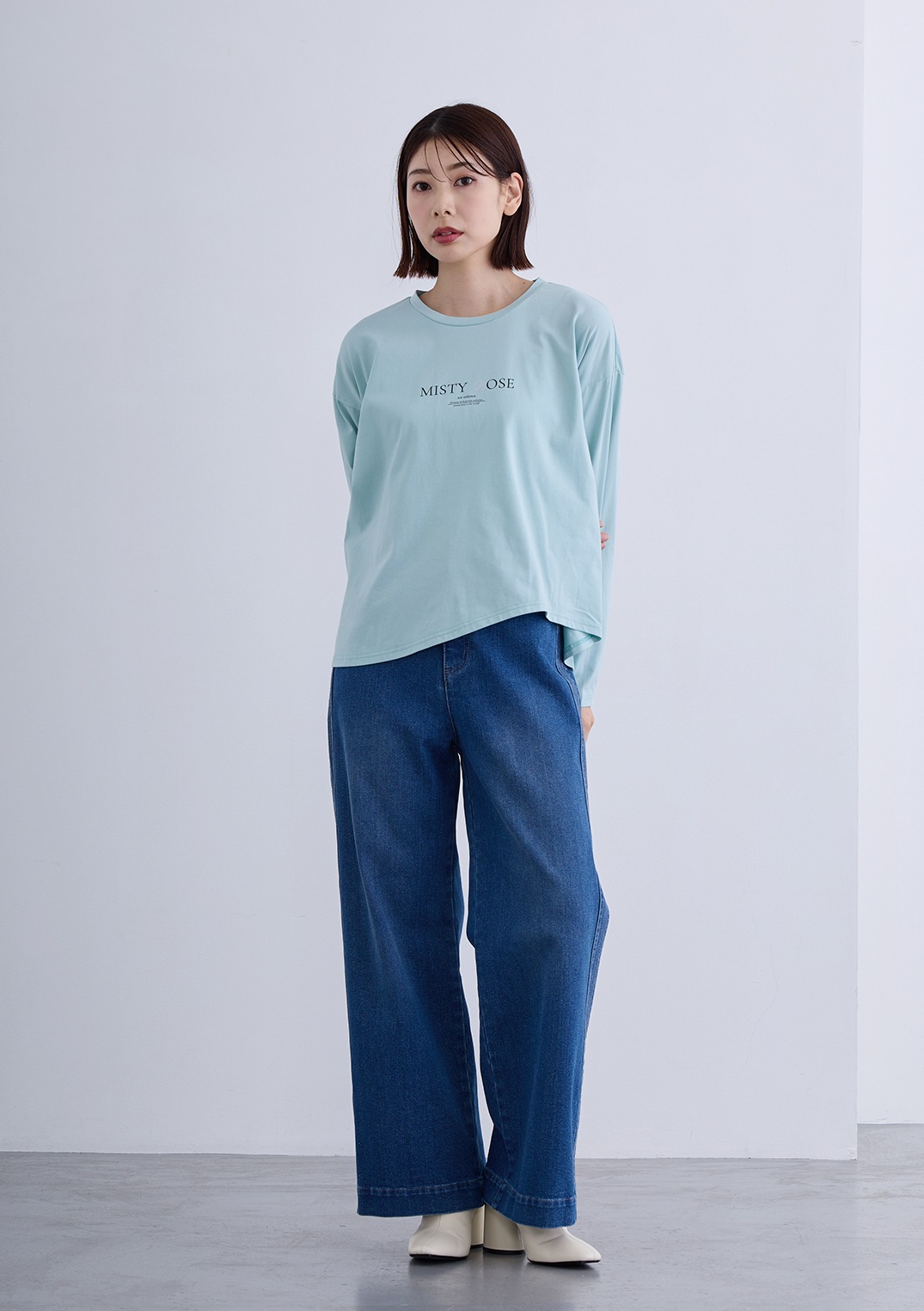 【KOOS】アシメ ヘム ロゴ カットソー