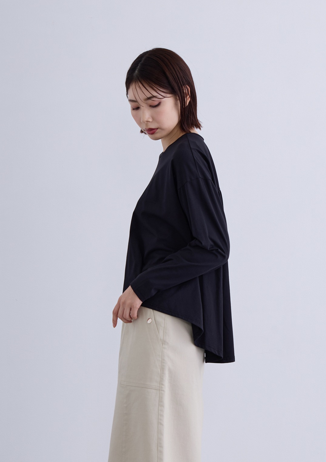 【KOOS】アシメ ヘム ロゴ カットソー