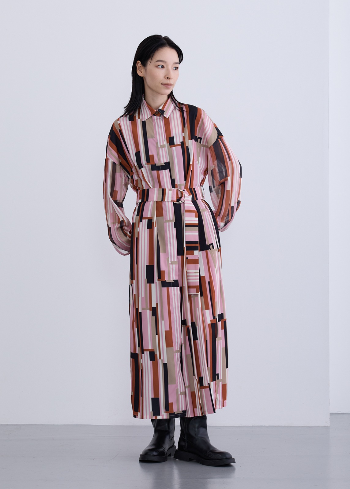 【KOOS】 モードプリントワンピース