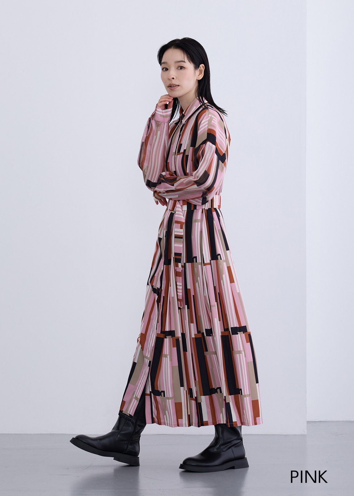 【KOOS】 モードプリントワンピース