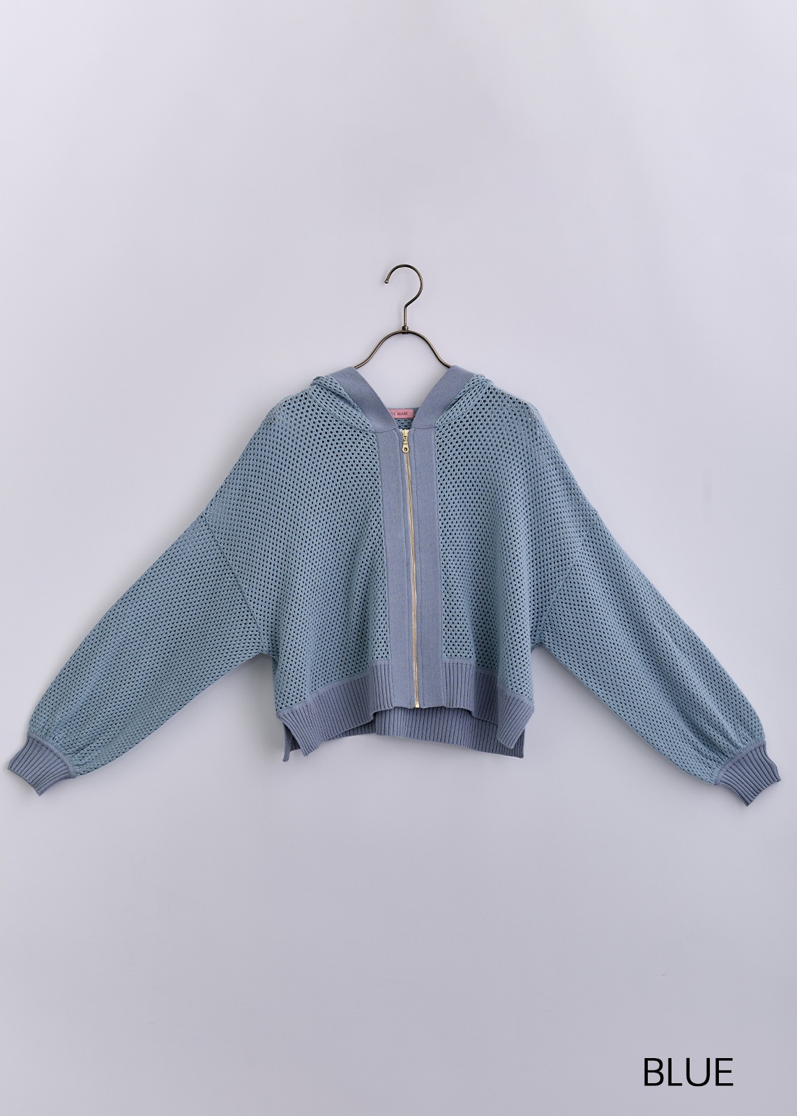 【LUISMARI】メッシュ ロゴ ニット パーカー