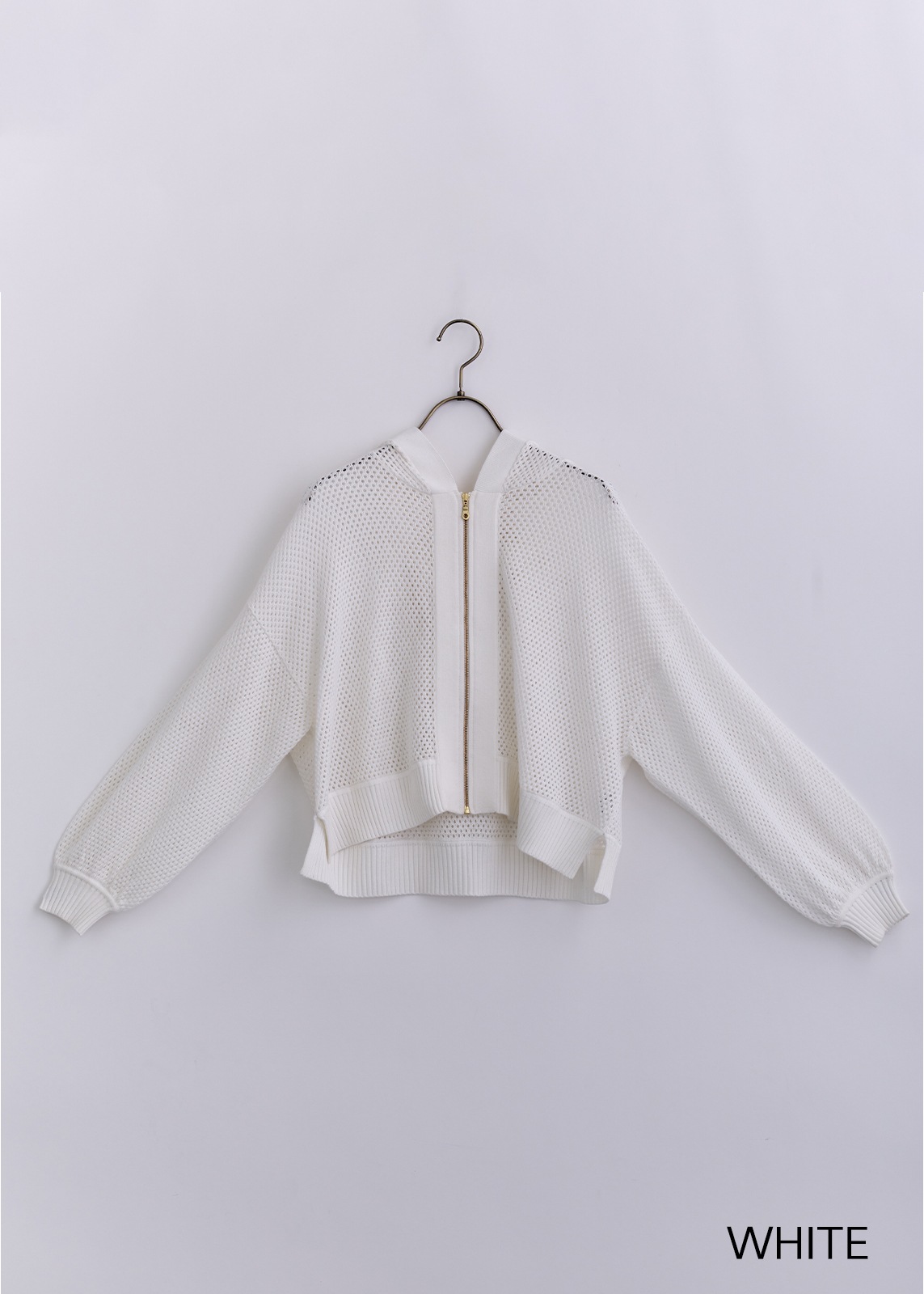 【LUISMARI】メッシュ ロゴ ニット パーカー