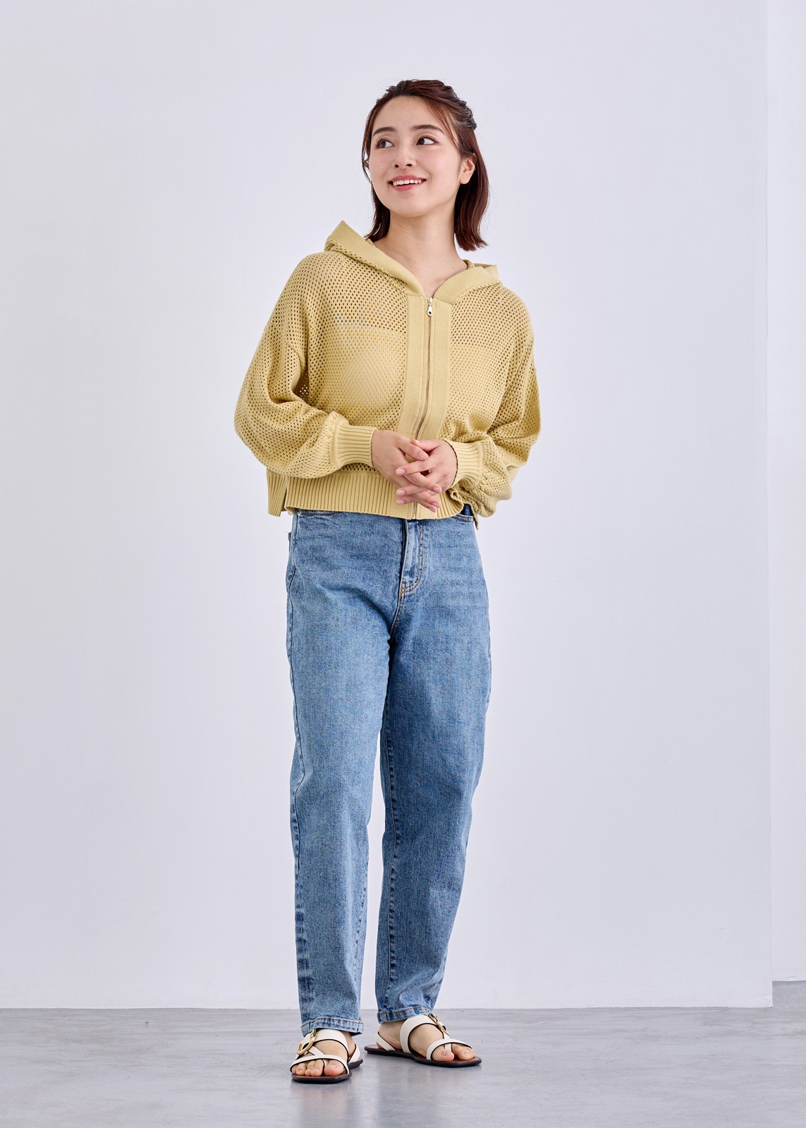 【LUISMARI】メッシュ ロゴ ニット パーカー