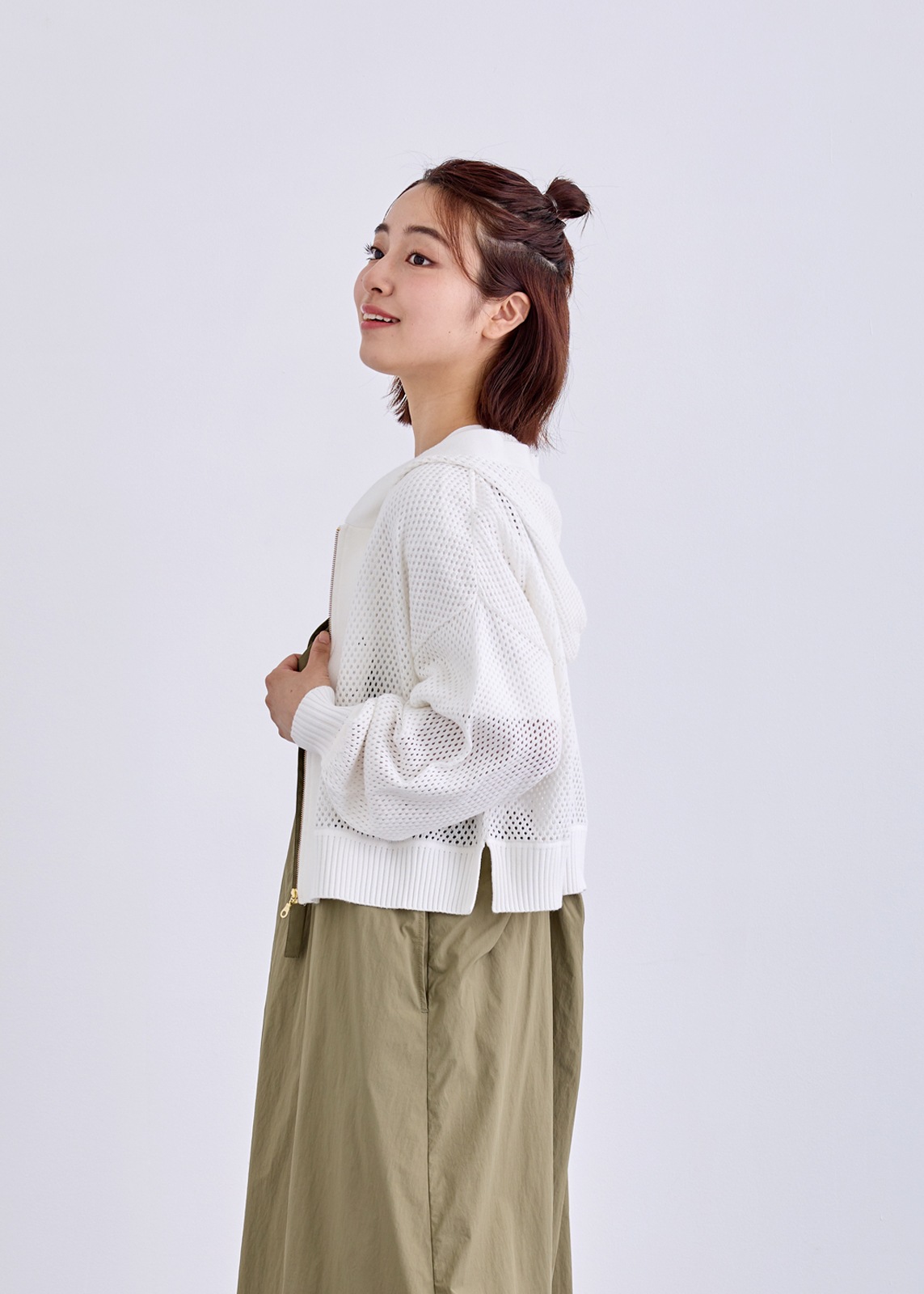 【LUISMARI】メッシュ ロゴ ニット パーカー