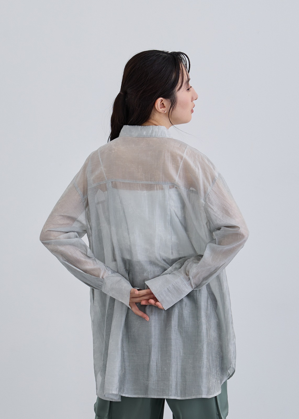 【neuf cent neuf】ニュアンス プリント シアー シャツ