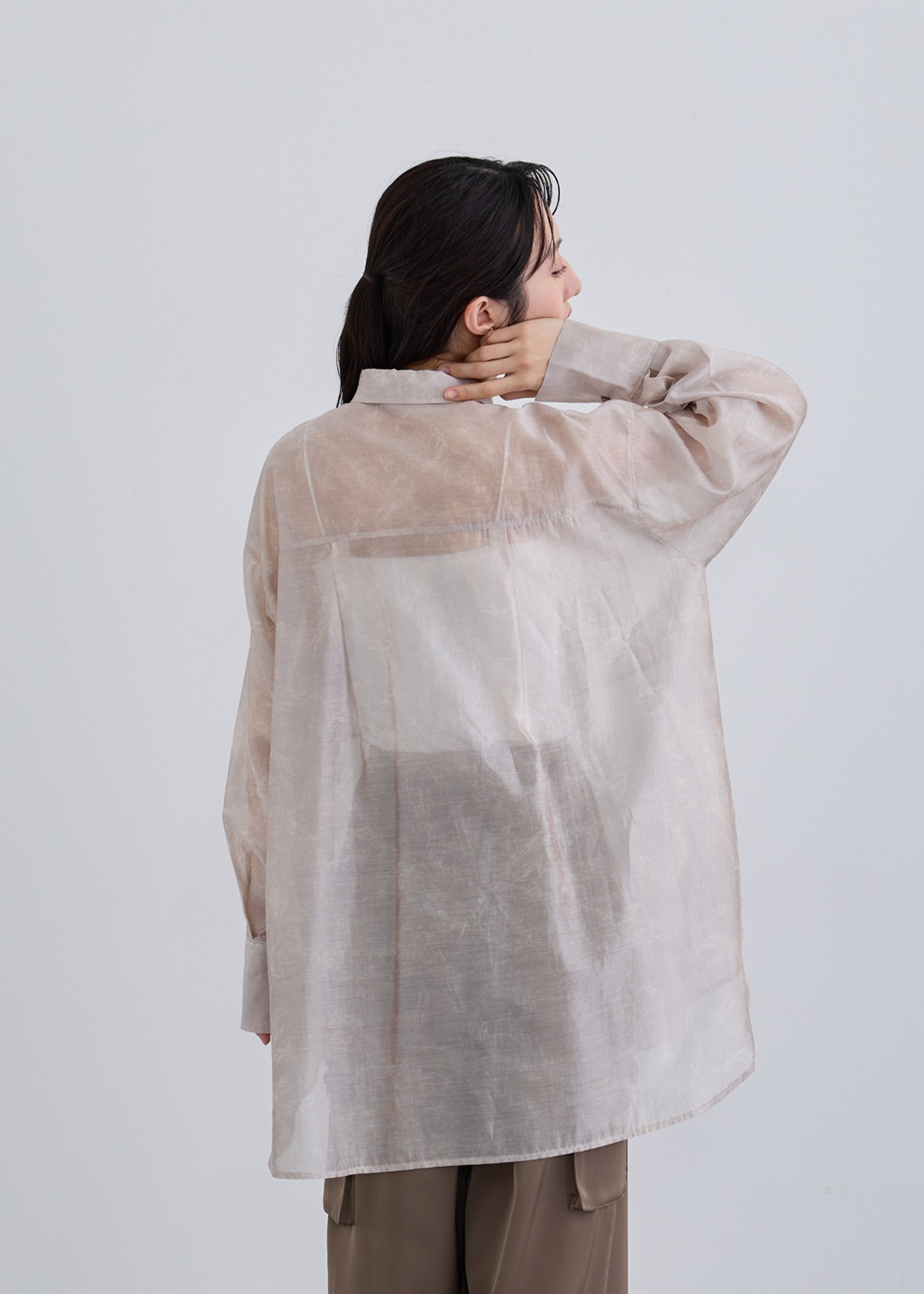 【neuf cent neuf】ニュアンス プリント シアー シャツ