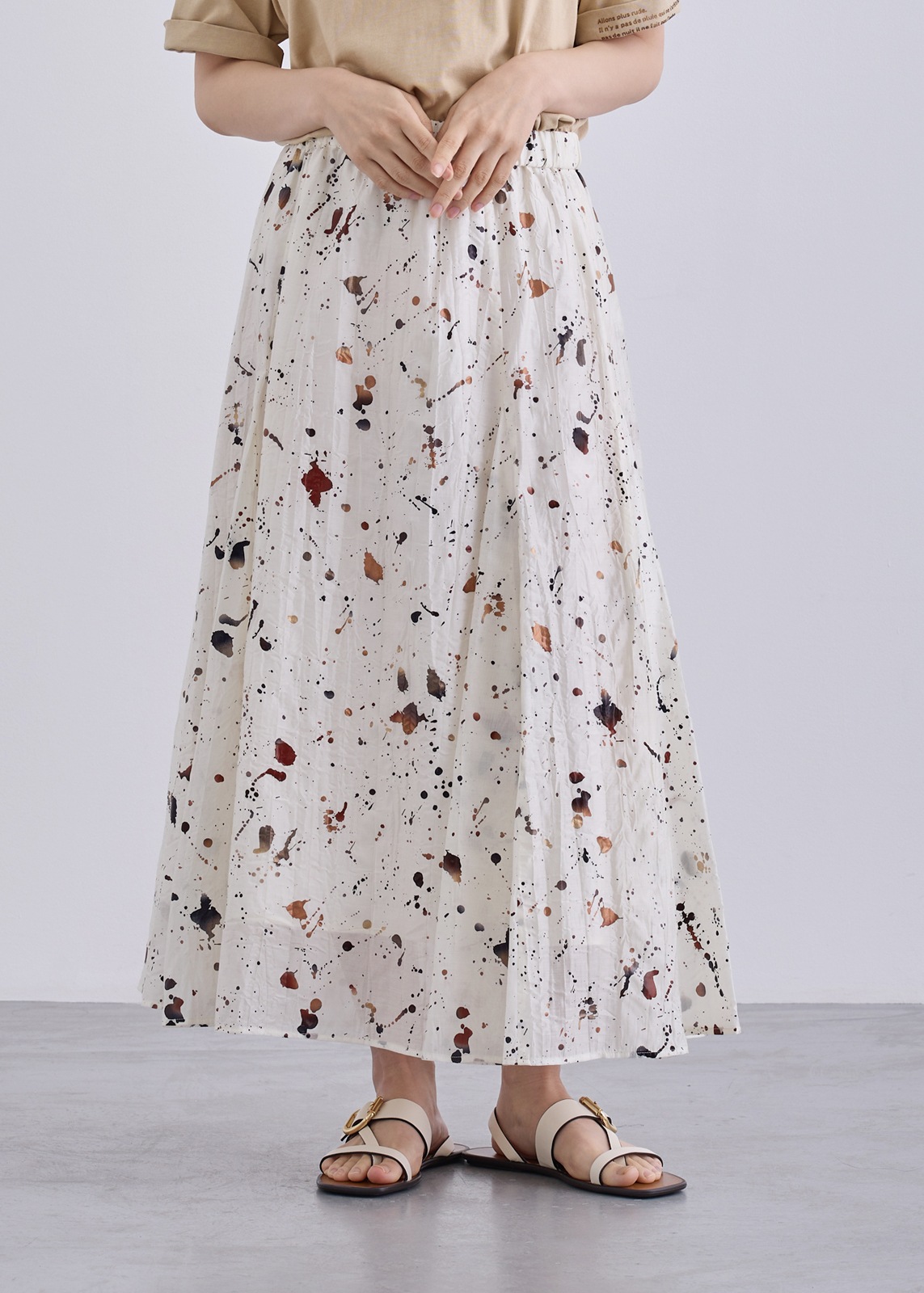 【KOOS】クラッシュ プリント スカート