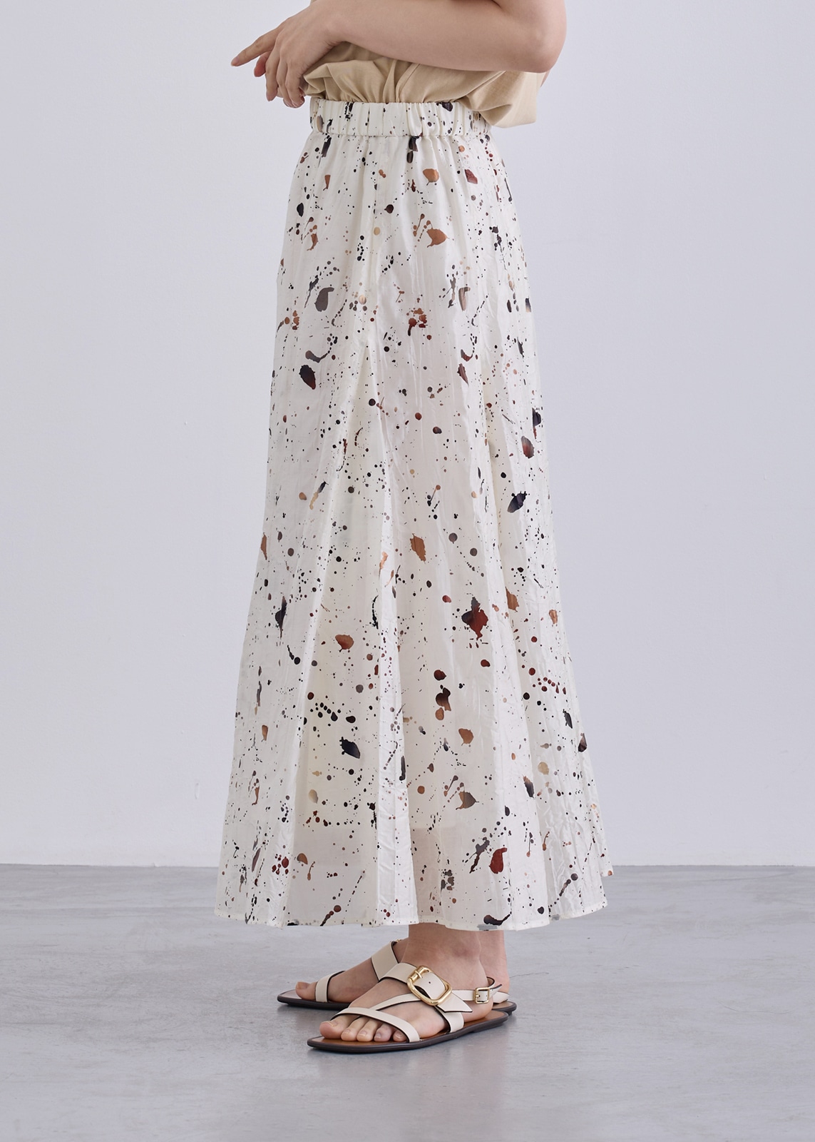 【KOOS】クラッシュ プリント スカート