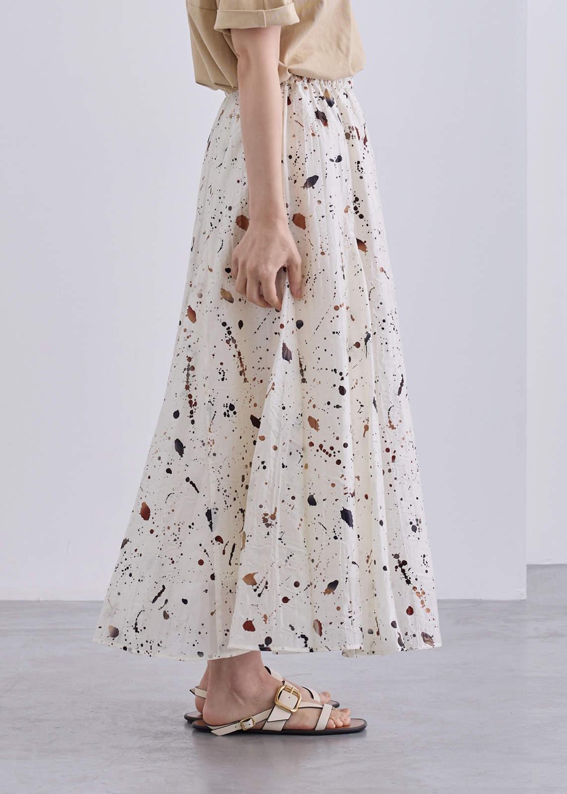 【KOOS】クラッシュ プリント スカート