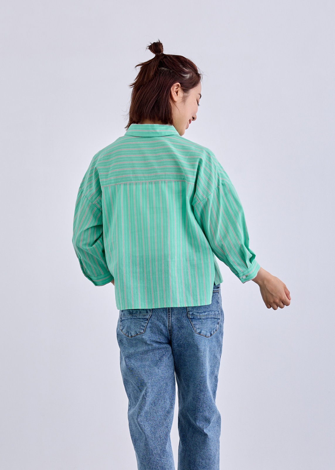 【LUIS MARI】クロップト ストライプ ブラウス