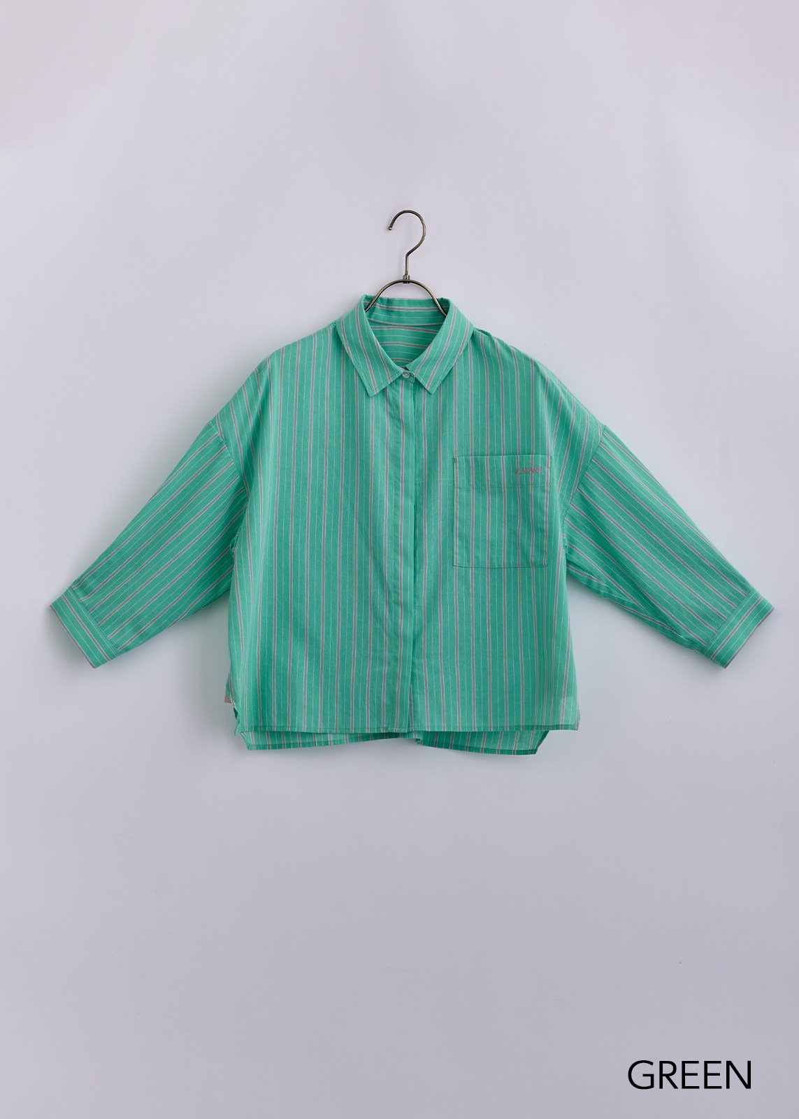 【LUIS MARI】クロップト ストライプ ブラウス