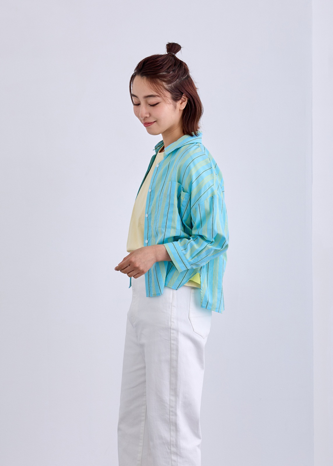 【LUIS MARI】クロップト ストライプ ブラウス