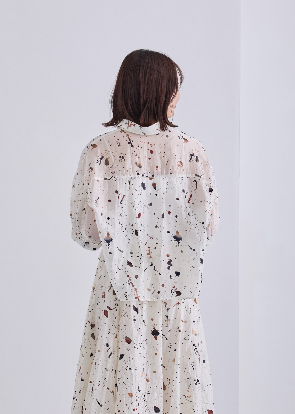 【KOOS】クラッシュ プリント ブラウス