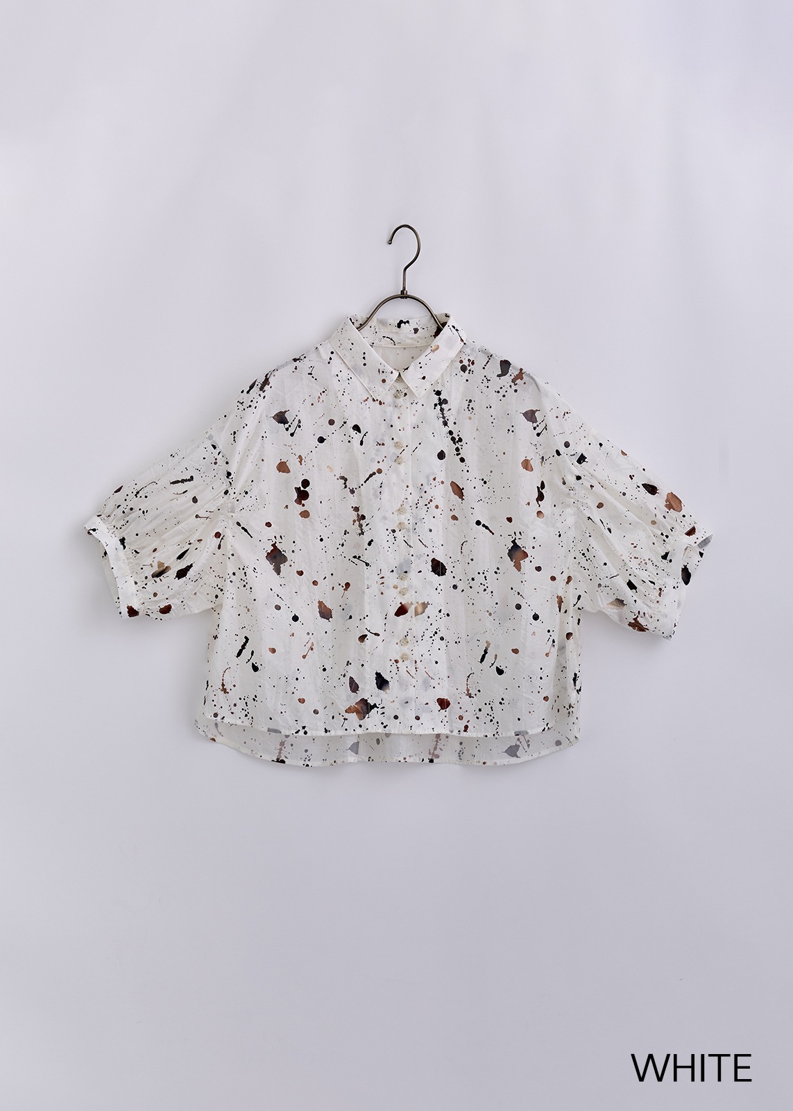 【KOOS】クラッシュ プリント ブラウス