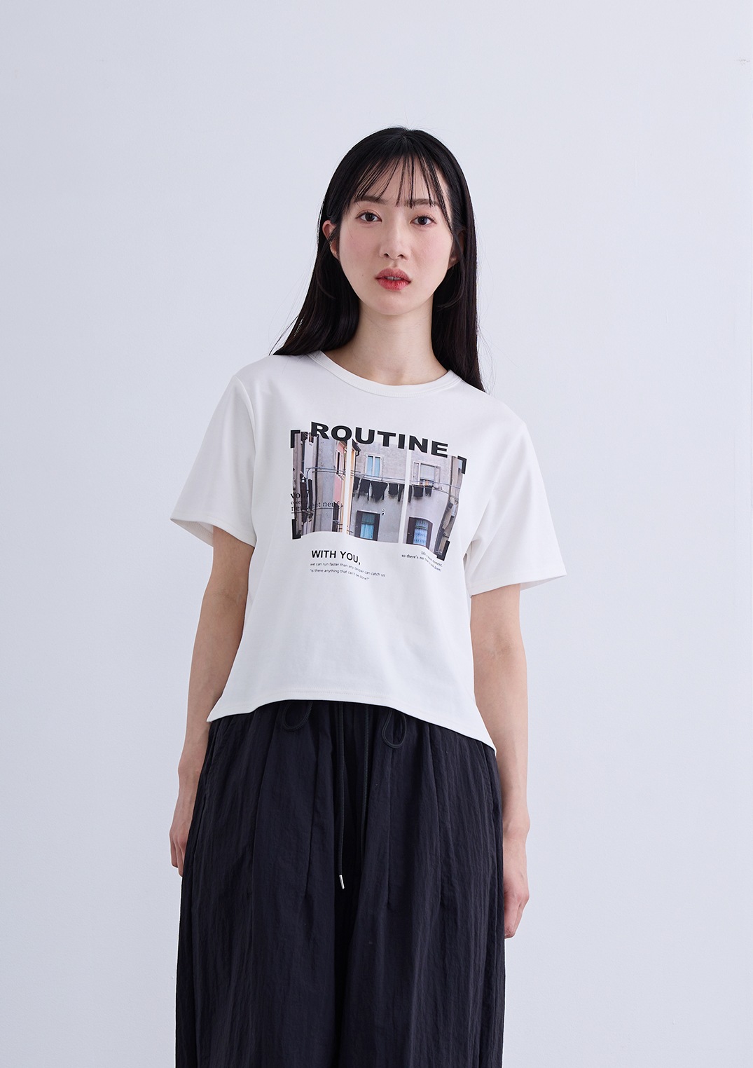 【neuf cent neuf】グラフィック ミニ Tシャツ