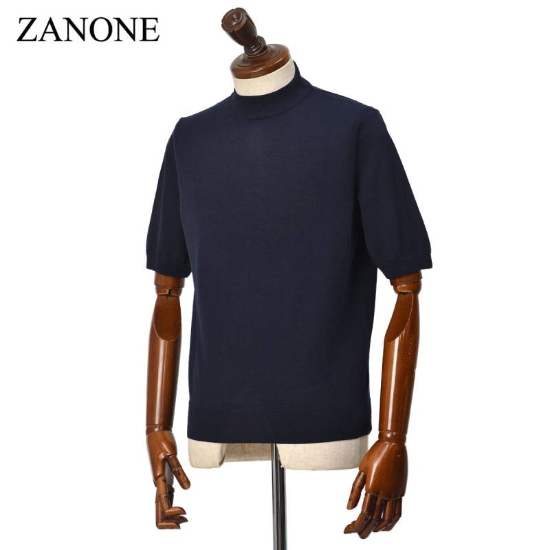 ZANONE【ザノーネ】半袖モックネック 812136 ZY318 Z0542 コットン