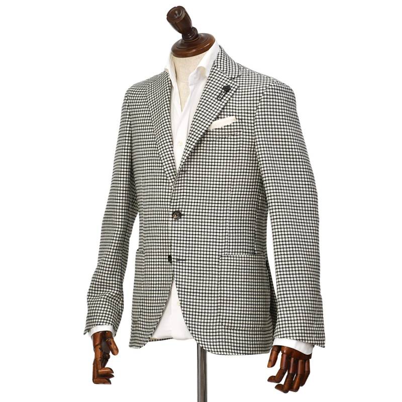 <美品>LARDINI シルク100% 春夏 ホワイト ジャケット サイズ42 LARDINI シルク100% 春夏 ホワイト ジャケット サイズ42