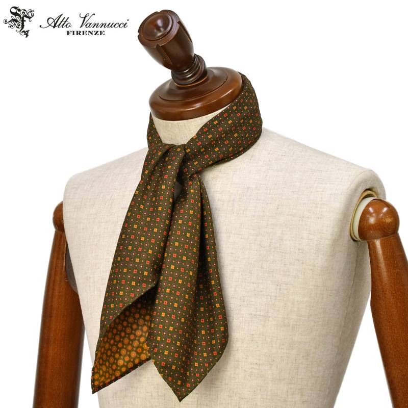 Atto Vannucci【アットヴァンヌッチ】ネッカチーフ 81119 シルク 小紋