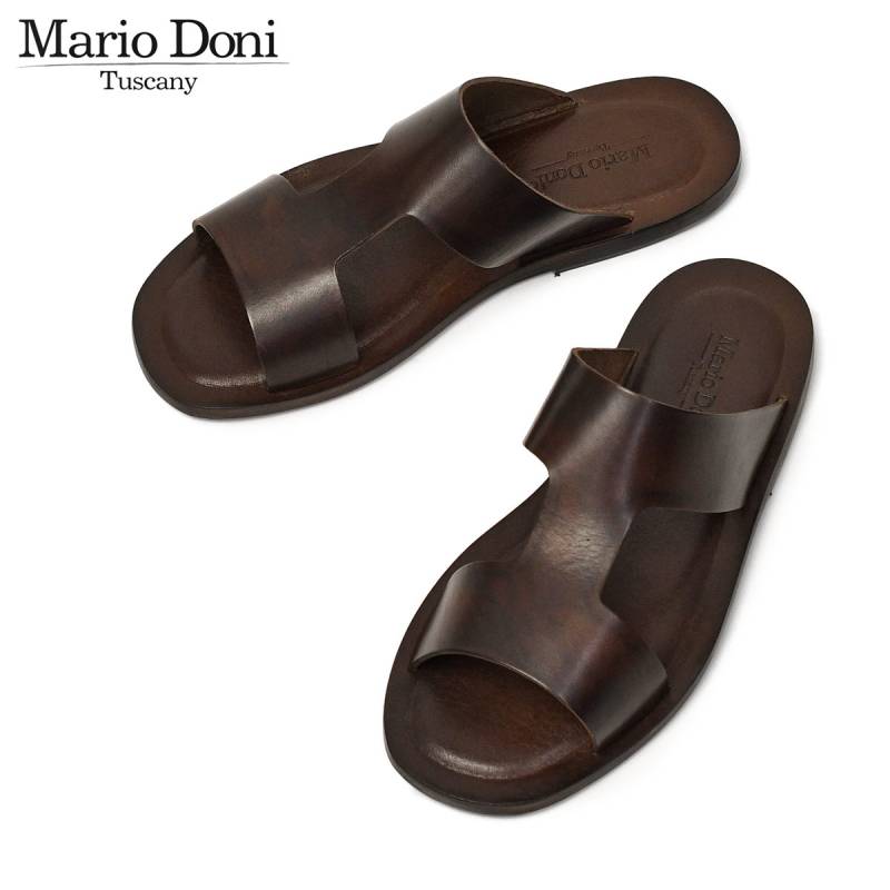 a.testoni　サンダル　10　ブラウン　イタリア製 Mario Doni【マリオ ドーニ】Hストラップ レザーサンダル Colonnata