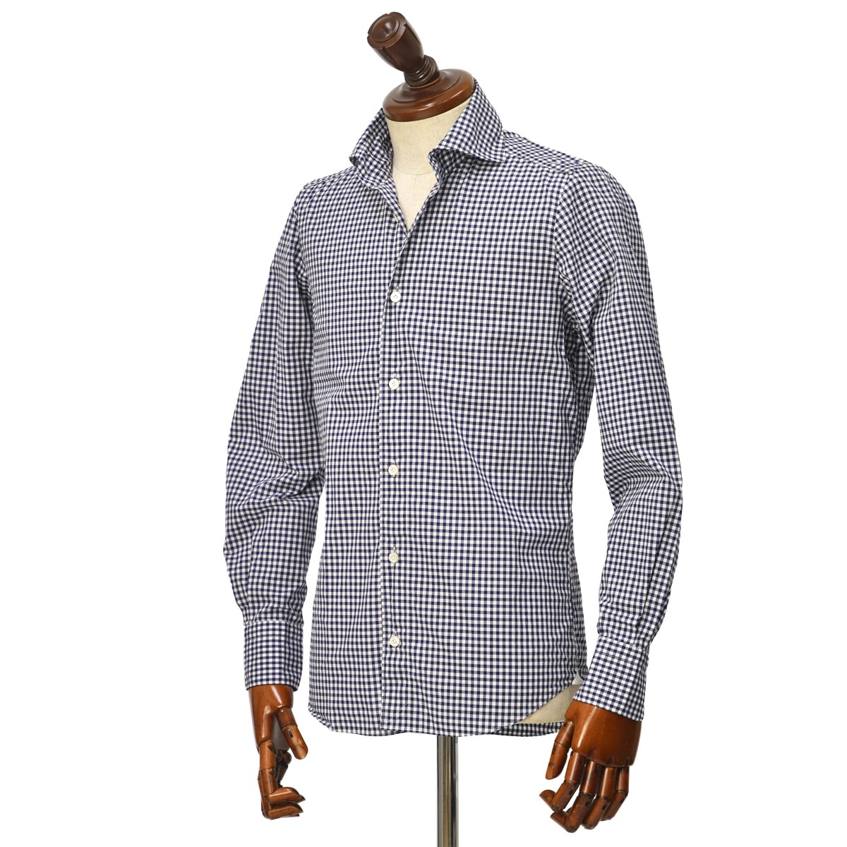 Finamore【フィナモレ】シャツ PIERO BALI C0042 14 コットン ギンガム