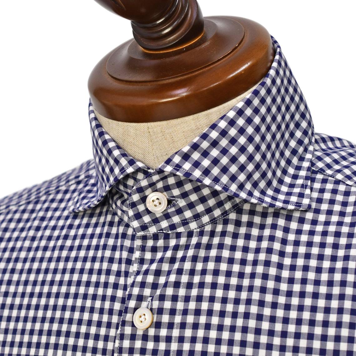 Finamore【フィナモレ】シャツ PIERO BALI C0042 14 コットン ギンガム