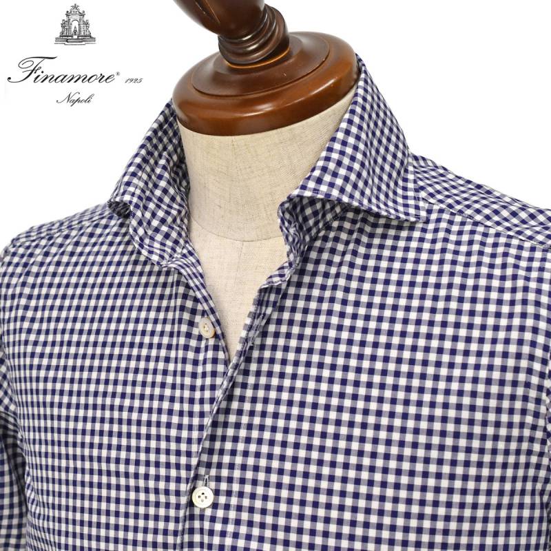 Finamore【フィナモレ】シャツ PIERO BALI C0042 14 コットン ギンガム