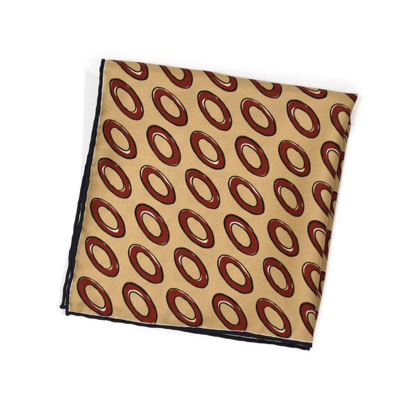 【極美品】FRANCO BASSI／フランコバッシ／ハウンドトゥース／ブラウン FRANCO BASSI（フランコ バッシ）シルクジャガードニットタイ