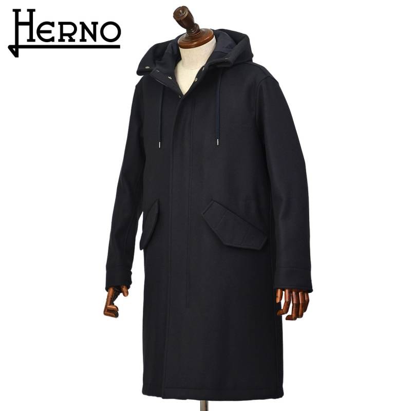 HERNO ヘルノResortウールフーデッド　コートサイズ50美品 HERNO【ヘルノ】フーデッドコート PA000161U 33432R 9290 ウール
