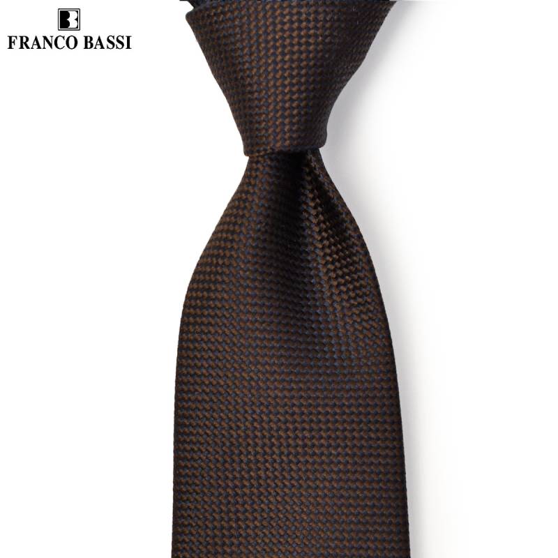 新品未使用　FRANCO BASSI ネクタイ　フランコバッシ ブラウン系 FRANCO BASSI【フランコバッシ】ネクタイ B920 7 シルク ソリッド