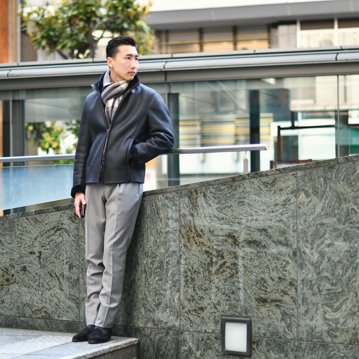 size44】ALTACRUNA【アルタクルナ】ムートンブルゾン I2202 83757