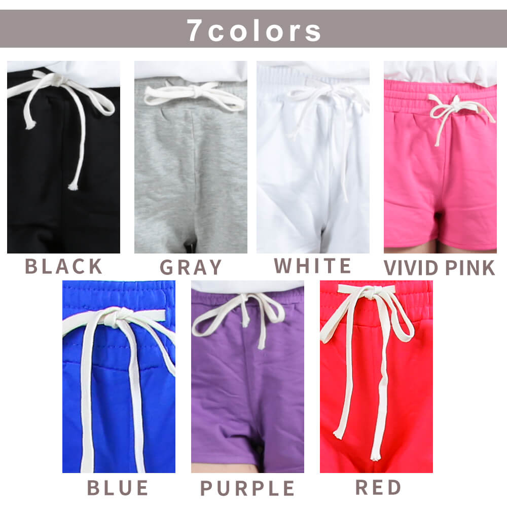 ショートパンツ 紐付き スウェット S/M/L/2L/3L/4L/5L 7color