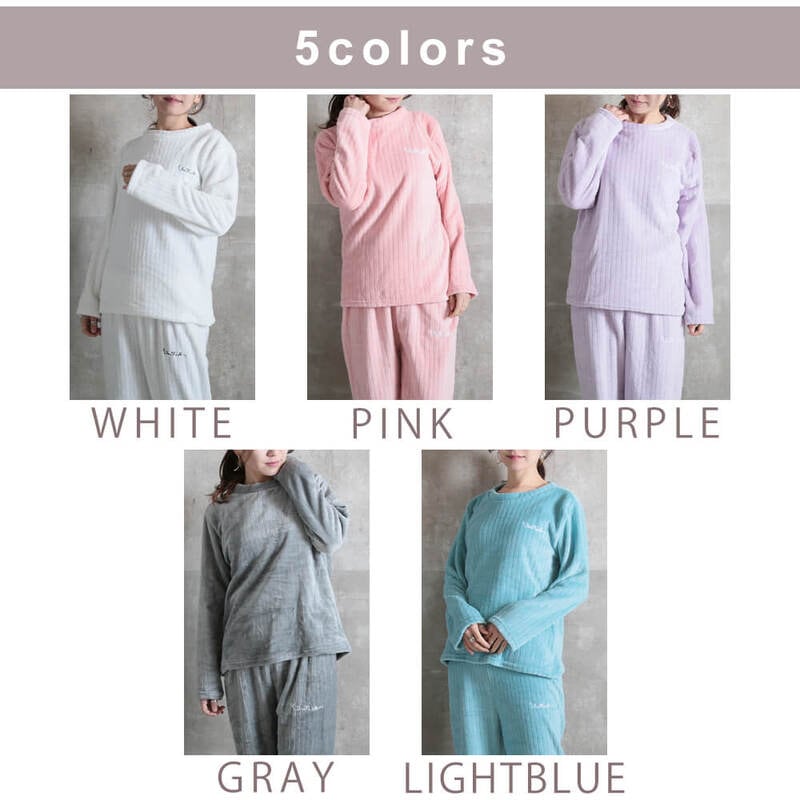 上下セット セットアップルームウェア かわいい 暖かい レディース 冬 もこもこ 裏ボア 3color M L 2L サイズ