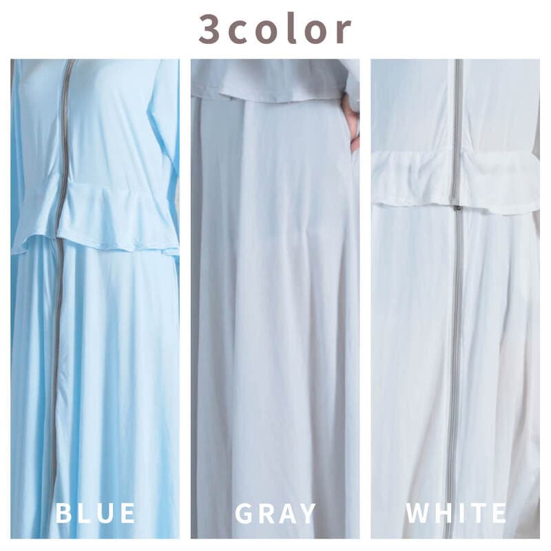 ラッシュガード ロング 紫外線対策 uvカット フード おしゃれ 速乾 ワンピース フリーサイズ 3color
