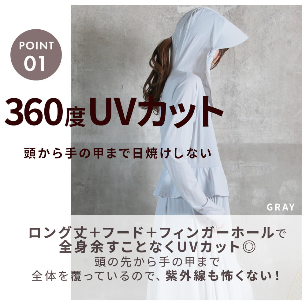 ラッシュガード ロング 紫外線対策 uvカット フード おしゃれ 速乾 ワンピース フリーサイズ 3color