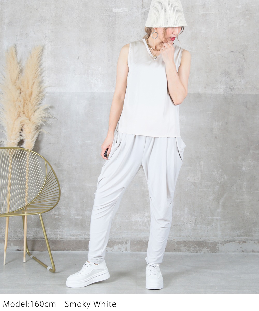 奇跡の楽ゆるサルエルパンツ レディース ゆったり ボトムス 体型カバー