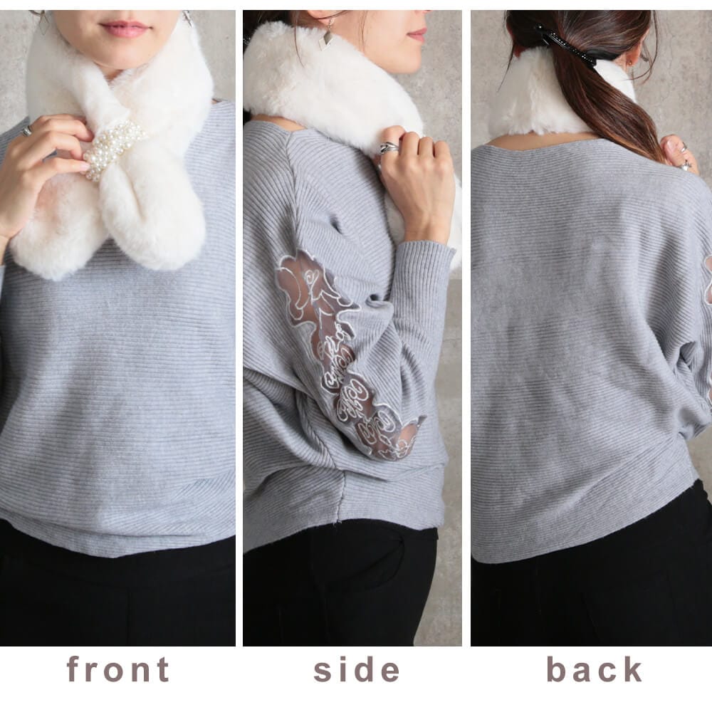新品タグ付 アメリヴィンテージ ECO FUR SHAWL エコファーショール eco fur knit | BrillantSelect Store