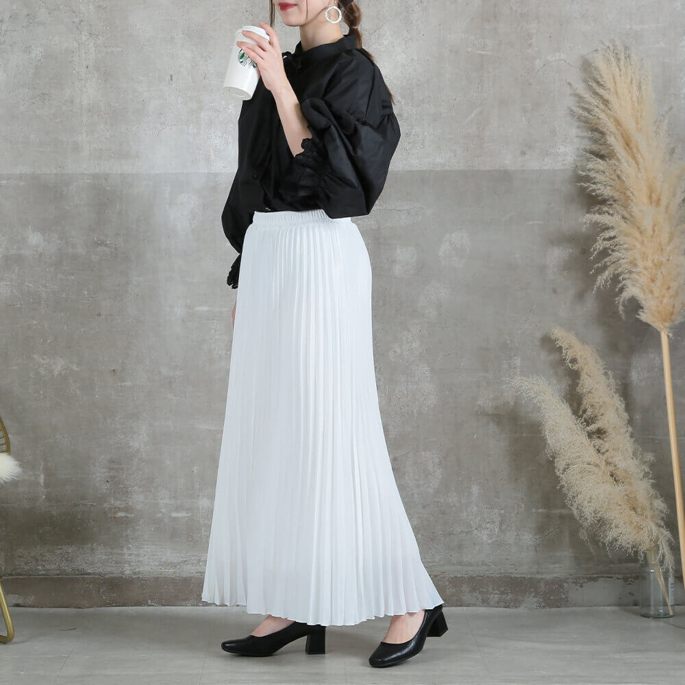 プリーツスカート フレア マキシ スカート Aライン 80（M）/90