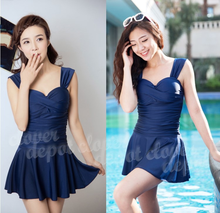 水着 フレア ワンピース レディース 体型カバー 伸縮性 M/L/2L/3L
