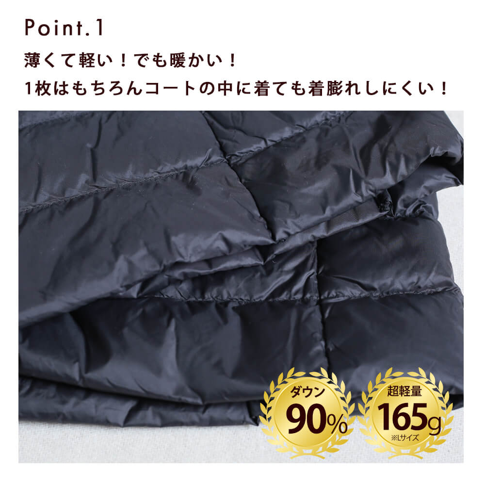インナーダウン レディース ショート 大きいサイズ 長袖 秋冬 10color/M/L/2L/3L/4L
