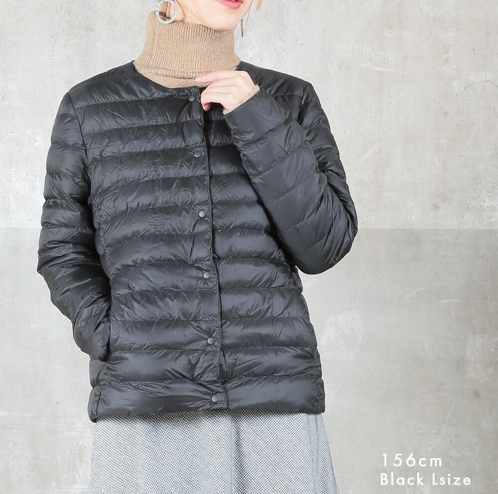 インナーダウン レディース ショート 大きいサイズ 長袖 秋冬 10color/M/L/2L/3L/4L