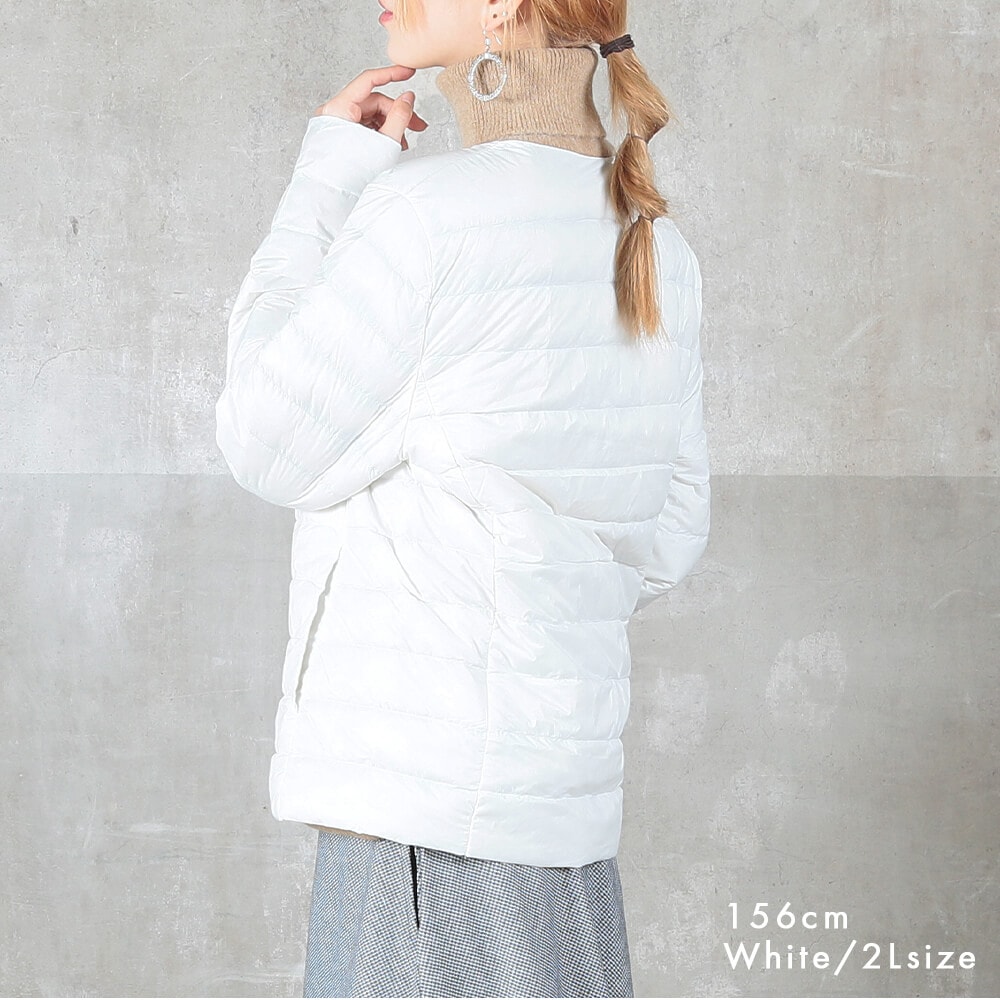 インナーダウン レディース ショート 大きいサイズ 長袖 秋冬 10color/M/L/2L/3L/4L