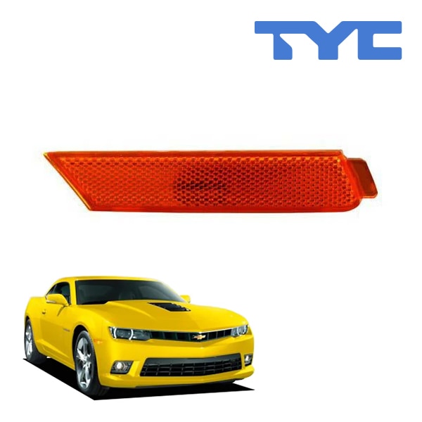 【TYC 正規品】10-15y シボレー カマロ フロント サイドマーカーランプ フェンダーマーカー バンパーマーカー オレンジ 純正タイプ 右側 RH 助手席側
