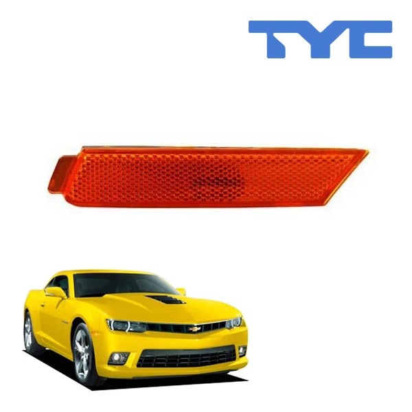 【TYC 正規品】10-15y シボレー カマロ フロント サイドマーカーランプ フェンダーマーカー バンパーマーカー オレンジ 純正タイプ 左側 LH 運転席側