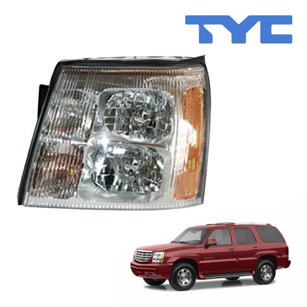 【TYC 正規品】02y エスカレード ヘッドランプ ヘッドライト ハロゲン 純正タイプ 左側 LH 運転席側 バルブ付