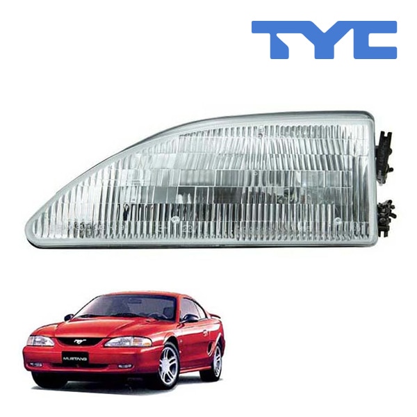 【TYC 正規品】94-98y フォード マスタング ヘッドランプ ヘッドライト ハロゲン 純正タイプ 左側 LH 運転席側 バルブ付